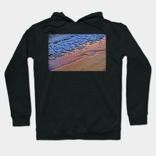 Abstract composition with ice and snow in the evening light Hoodie